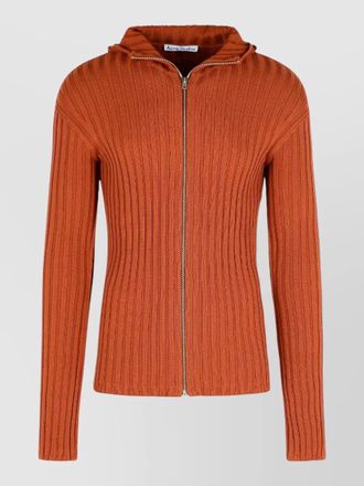 Acne Studios hooded cotton sweatshirt ribbed long sleeves