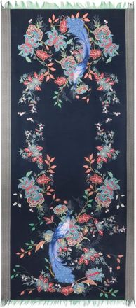 Etro Sciarpa in lana con stampa Peacocks - Blu