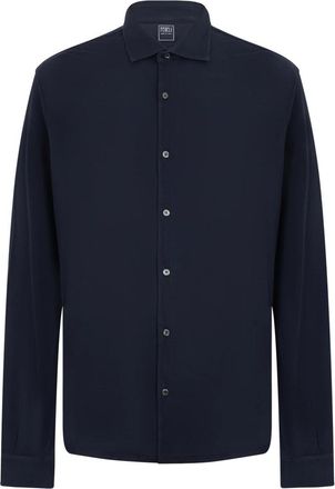 Fedeli Shirt met lange mouwen - Heren - Casual Overhemden - Blauw - 5XL - Katoen - Overhemden