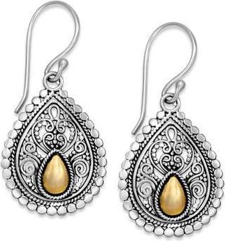 Samuel B. Sterling Silver & 18K Gold Filigree Drop Earrings in Silver And Gold at Nordstrom Rack