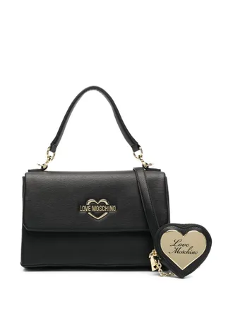 Love Moschino Clutch met logoplakkaat - Zwart