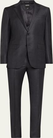 Ermenegildo Zegna Mens 12milmil12 Wool Tonal Check Suit