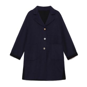 Maliparmi Maliparmi, Jassen, Dames, Blauw, M, Wol, Dubbel Wol Overjas