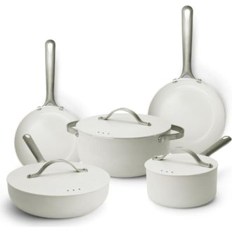 alva Mobi 8-Piece Nonstick Cookware Set in Cannoli Cream at Nordstrom