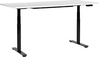 Beliani Beliani - Escritorio De Altura Regulable El&eacute;ctrico Dise&ntilde;o Moderno Patas Redondas 180 X 80 Cm Tablero Blanco Soporte De Acero Negro Destinas