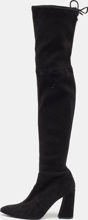 Stuart Weitzman Black Suede Lowland Over The Knee Boots