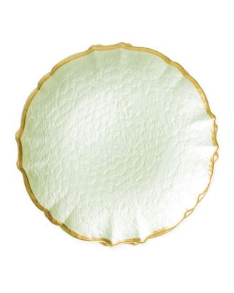 Vietri Baroque Glass Pistachio Salad Plate