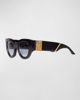 Anna-Karin Karlsson Lucky Goes to Vegas Embellished Acetate & Metal Cat-Eye Sunglasses
