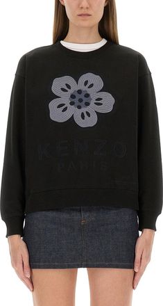 Kenzo Sweatshirt With Boke Flower Embroidery-Donna