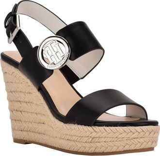 Tommy Hilfiger Kahdy Espadrille Wedge Sandal in Black 001 at Nordstrom Rack, Size 5.5
