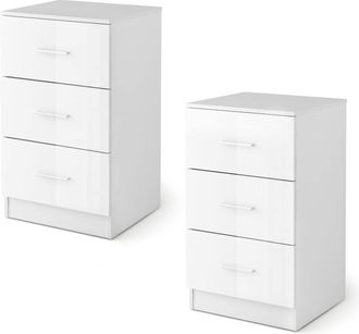 Costway Costway - Set De 2 Archivador Con 3 Cajones Armario De Almacenamiento Gabinete Mueble Para Oficina Hogar