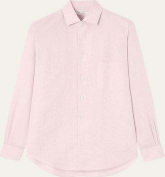Loro Piana Mens Andre Long-Sleeve Linen Shirt