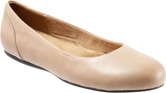 Softwalk Softwalk Sonoma Ballet Flat Womens Mocha Leather Round Toe Slip On ZOGG3896