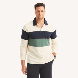 Nautica Mens Big & Tall Yarn-Dyed Classic Fit Colorblock Polo