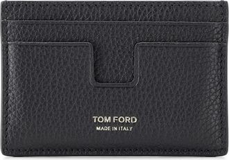 Tom Ford Grain Leather Cardholder - Heren - Portefeuilles - Zwart - ONE Size - Leer - Accessoires