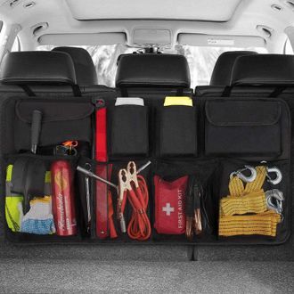 OEM Organizador Para Maletero De Coche - 3.&ordf; Generaci&oacute;n [doble Capacidad], Equipado Con Una Resistente Red El&aacute;stica Y 4 Estructuras Tipo Varita M&aacute;gica, Bo