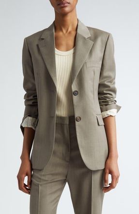 Golden Goose Journey Single Breasted Wool Blazer in Fallen Rock at Nordstrom, Size 2 Us