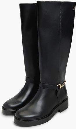 Tommy Hilfiger Womens Leather Riding Boot - Black - US 6.5 / EU 37