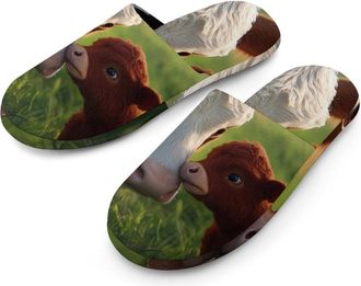 Generic Cows Calfs on The Grass Mens House Slippers Slip Indoor Slipper On Shoes Warm Outdoor