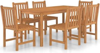 vidaXL Conjunto De Comedor De Jard&iacute;n De 7 Piezas, 160 X 80 Cm, Madera Maciza De Teca Vidaxl
