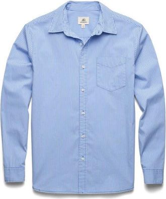 Surfside Supply Co. Brian Pinstripe Shirt in Wedgewood Blue at Nordstrom, Size Xx-Large