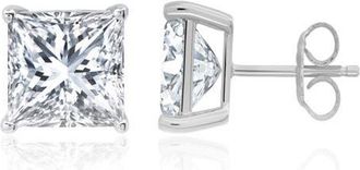 Crislu Cubic Zirconia Square Stud Earrings in Platinum at Nordstrom