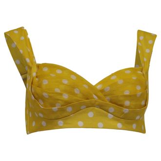 Zimmermann Polka Dot Bralette Top in Yellow Linen