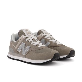 New Balance Sneaker NEW BALANCE WL574 Core, Damen, Gr. 36,5, grau (dunkelgrau, grau, wei&szlig;), Leder, Textil, Schuhe Sneaker