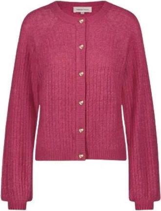 Fab By Fabienne Chapot Luxueus Gedraaid Vest met Hartvormige Knopen - Dames - Vesten - Roze - M - Katoen - Truien & Vesten