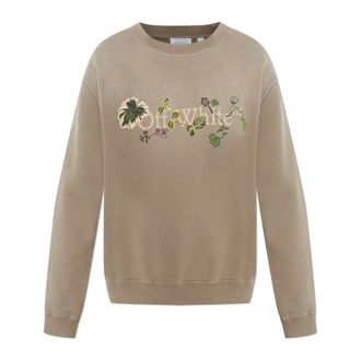 Off-white Sweatshirts, female, Beige, Size: 2XS Logo Sweatshirt