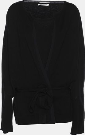 Marina Rinaldi Black Knit Belted Sweater