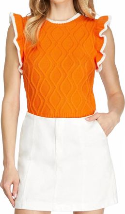 She + Sky Game Day Top In Orange