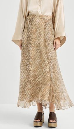 Brunello Cucinelli Paneled Circle skirt in Beige at Nordstrom, Size 44 It