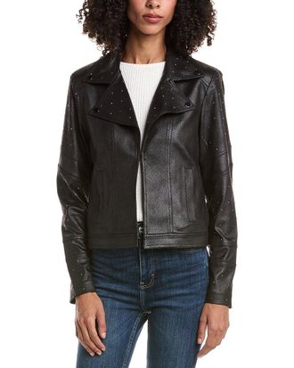 Joseph Ribkoff Vegan Leather Sapphire Jacket