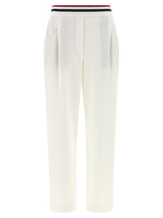 Brunello Cucinelli White Heraldic coat of arms joggers