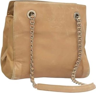 Prada Pre-owned Shoulder Bags, female, Beige, Size: ONE SIZE Pre-owned Vintage Shoulder Bag