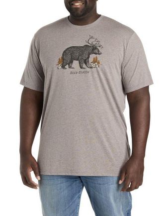 Lucky Brand Big & Tall Beer Bear Graphic Tee in Heather Grey at Nordstrom, Size 5X Big