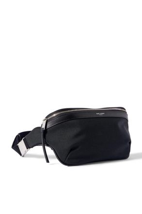Saint Laurent Leather-Trimmed Canvas Belt Bag