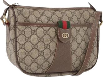 Gucci Pre-owned Vintage Schoudertas - Dames - Vintage Schoudertas - Beige - ONE Size - Leer - Vintage