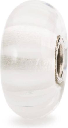 Trollbeads Womens Stripe Glass Bead Charm In White