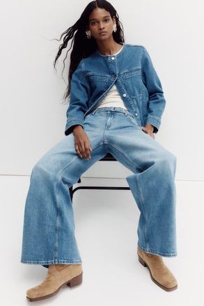H&M Wide Ultra High Jeans in Light Denim Blue at Nordstrom, Size 14