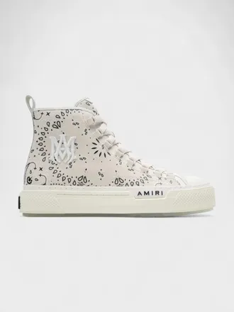 Amiri Womens Wmns Court High Bandana Alabaster - Black - Size UK 7