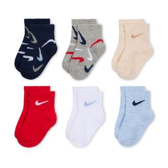 Nike Baby Swooshfetti Ankle Socks (6 Pairs) in Multicolor | NN1057-042