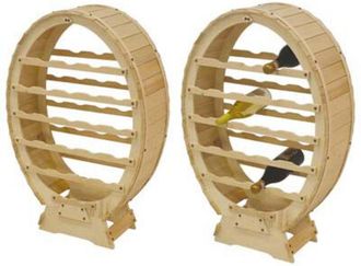 OEM Botellero De Madera De Abeto Macizo Con Forma De Barril Alberiamo, Para 24 Botellas, 60x23x90 Cm