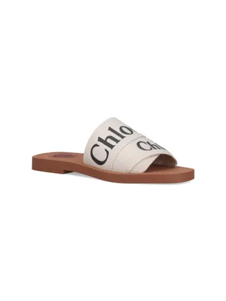 Chlo&eacute; Womens Chlo&egrave; Sandals White Upper: Linen