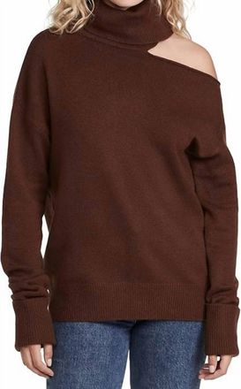 Paige Raundi Turtleneck Sweater In Dark Brown