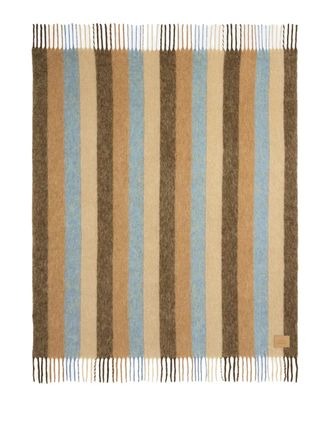 Ami Alexandre Mattiussi striped mohair blanket - unisex - Alpaca/Mohair/Virgin Wool/Polyamide - One Size - Brown