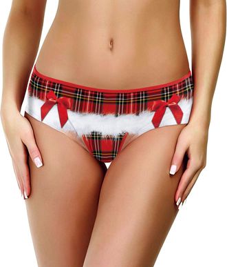 Generic Womens Christmas Printed Panties Womens Snowman Printed Briefs Christmas Santa Costume Xmas Panties Funny Underwear Knickers Print Briefs Xmas Santa O