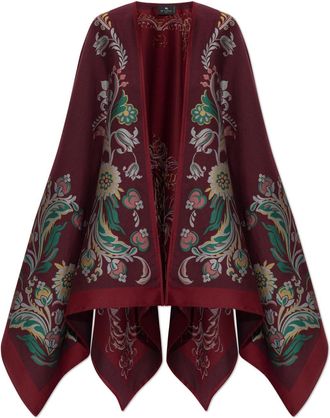 Etro Poncho With Wool Trim