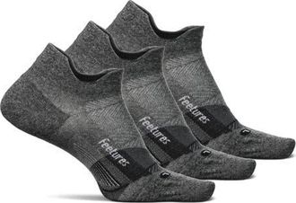 Feetures Elite Ultra Light Cushion Ankle Socks Sport Sock with Targeted Compression in Light Grey at Nordstrom, Size Small